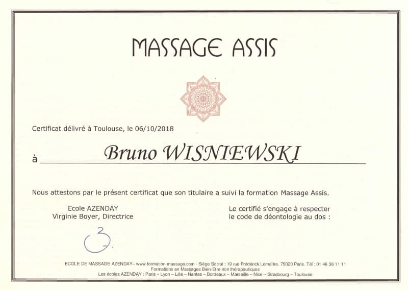Certificat de formation au massage assis