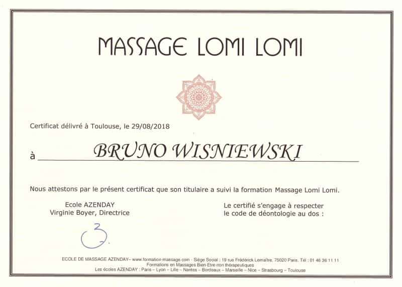 Certificat de formation au massage lomi-lomi